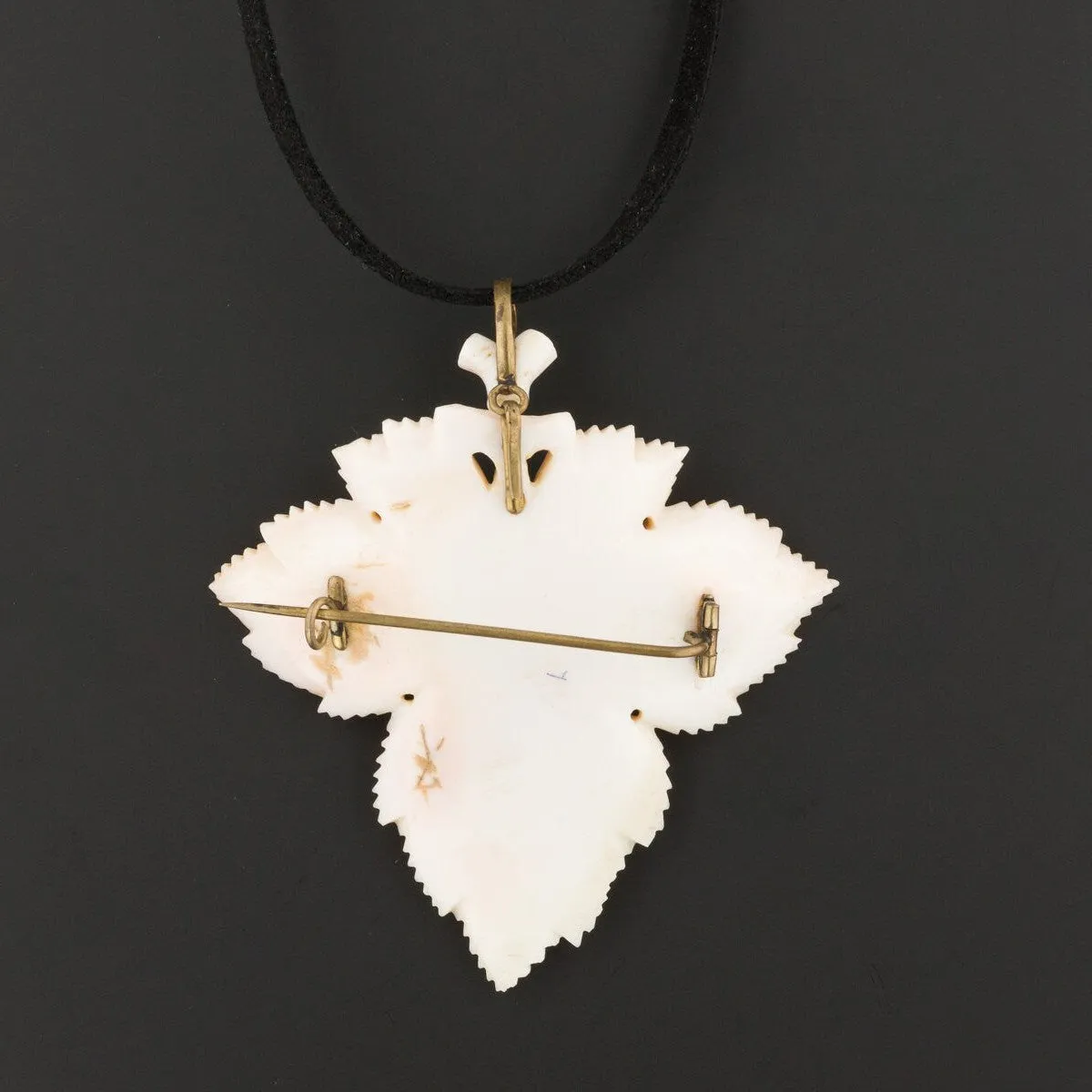 Antique Coral Leaf Pendant