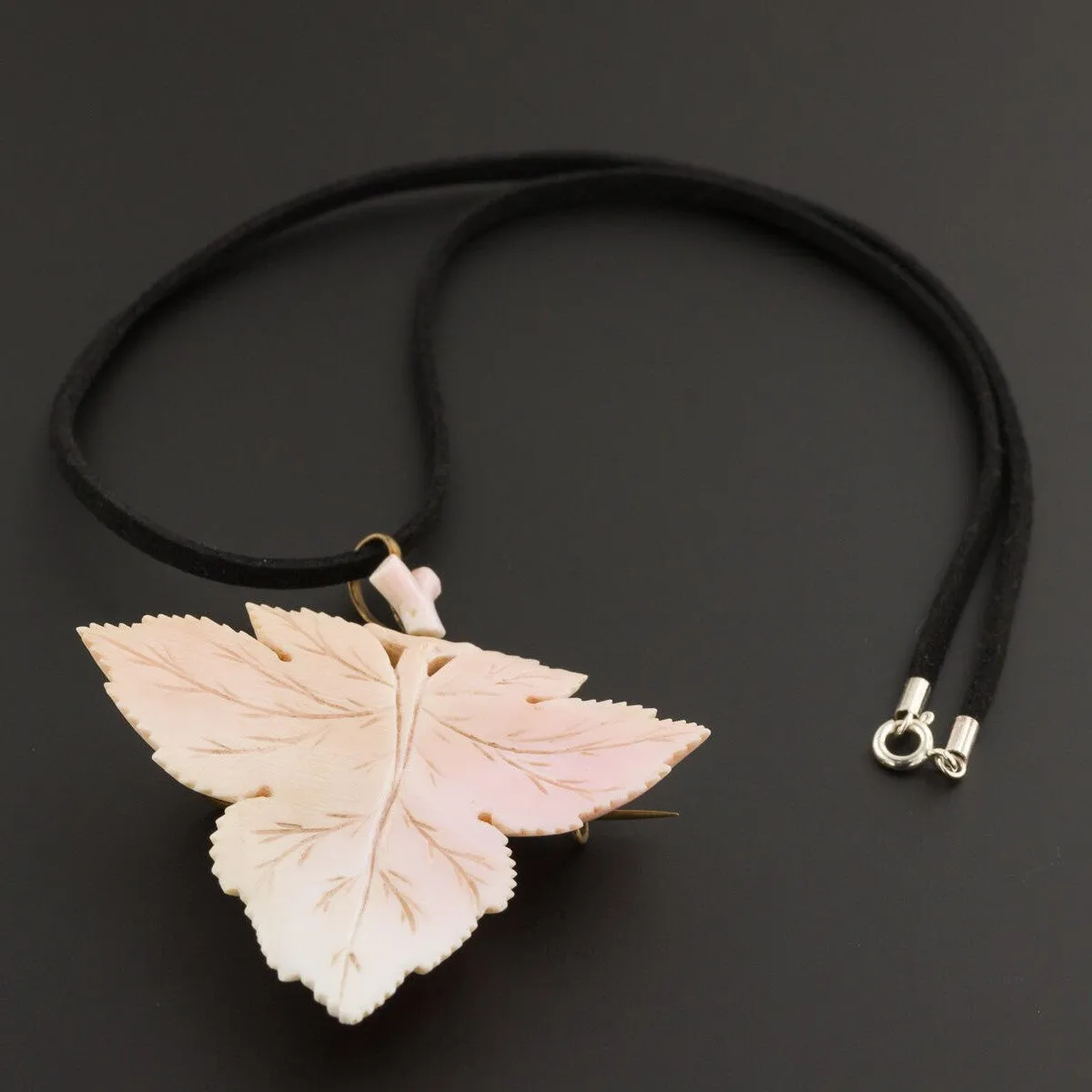Antique Coral Leaf Pendant