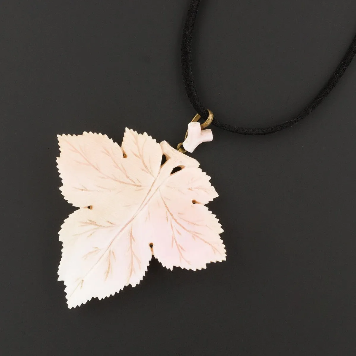 Antique Coral Leaf Pendant