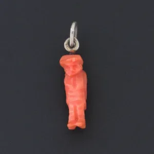 Antique Coral Lucky Gobbo Charm