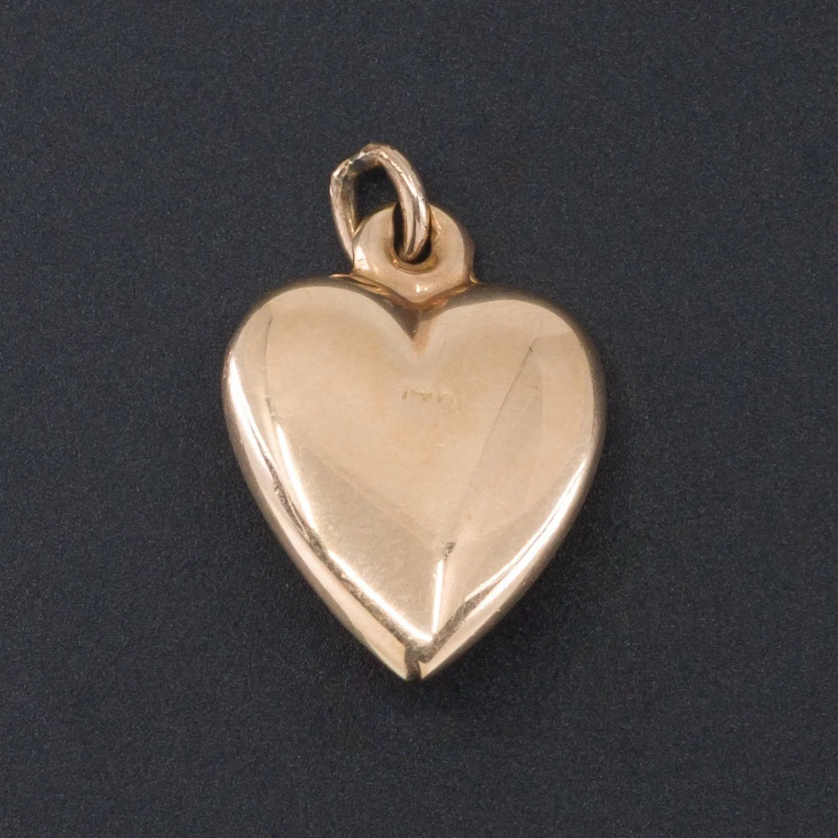 Antique Heart Charm | 14k Gold Rose & Green Gold Heart Charm