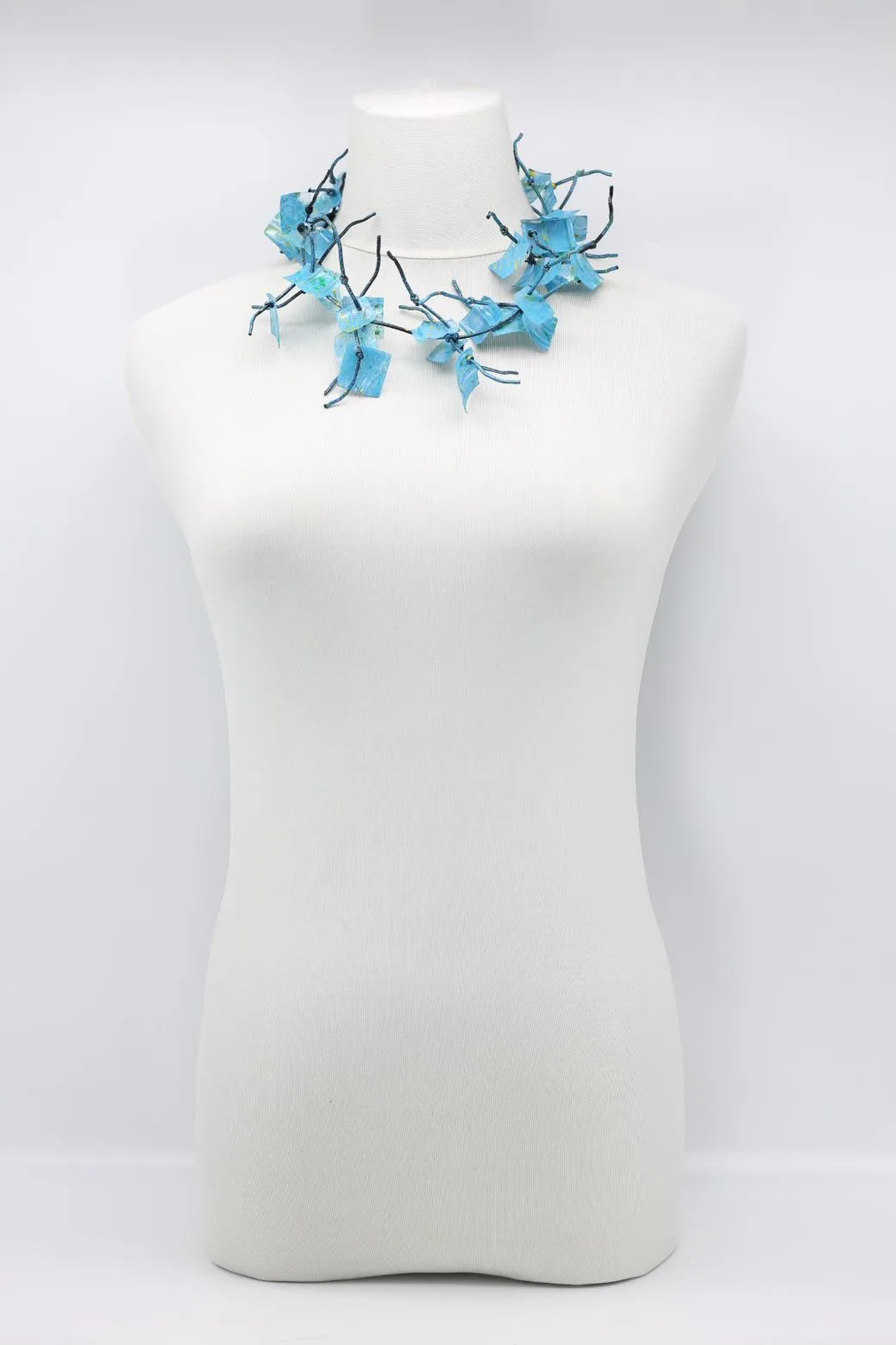 Aqua Coral Necklaces - Hand-painted - Short