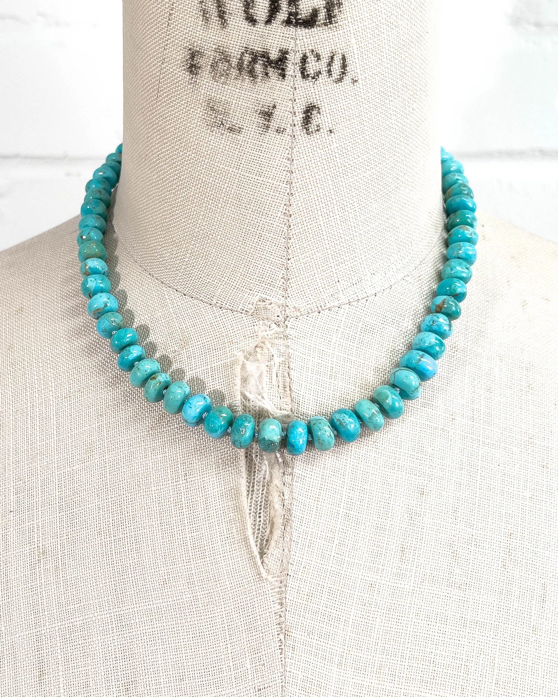 Arizona Kingman Turquoise Knotted Strand Necklace