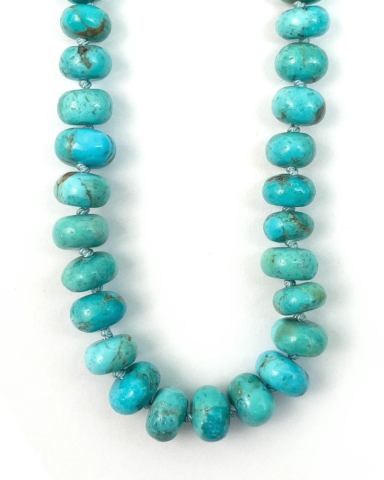 Arizona Kingman Turquoise Knotted Strand Necklace
