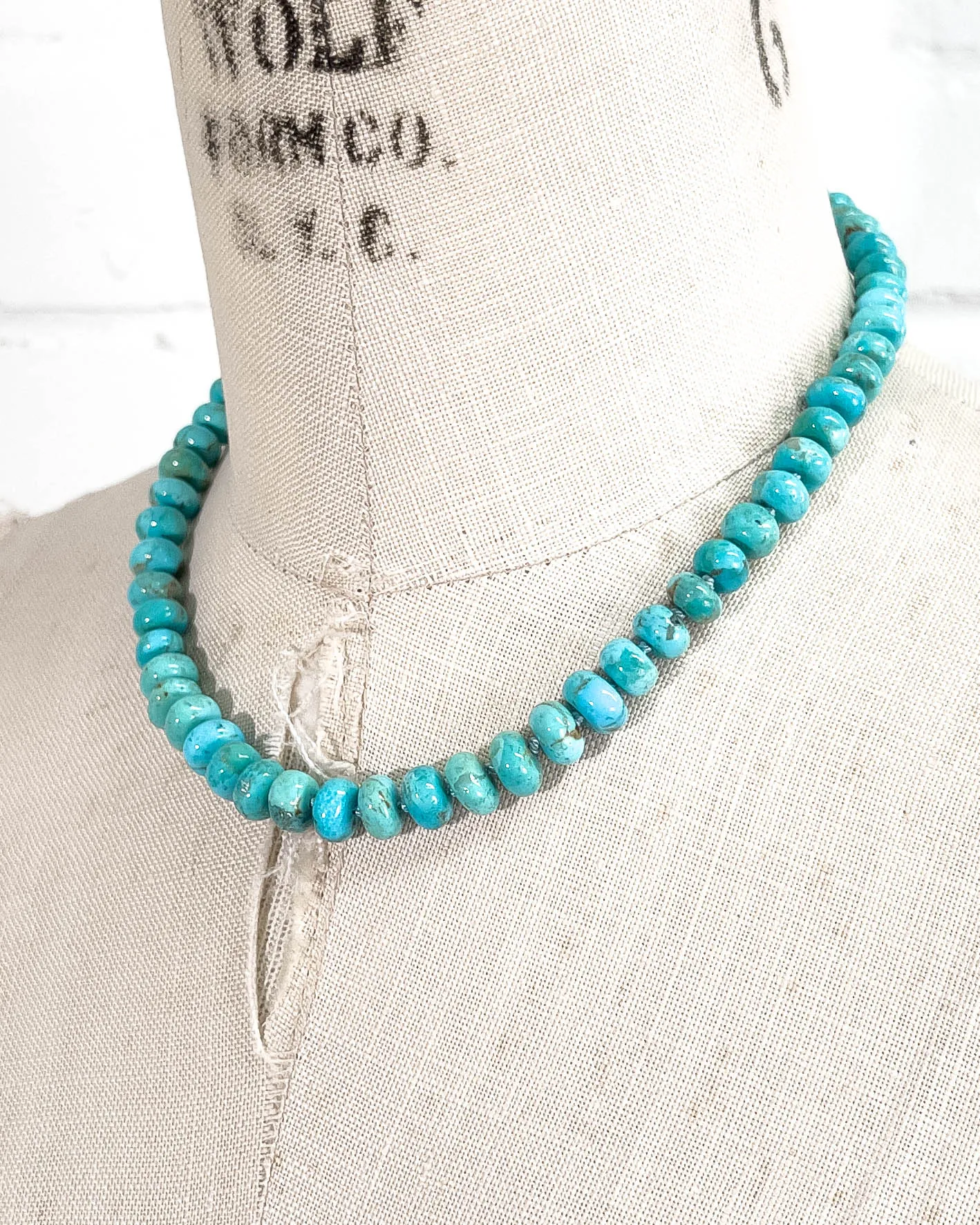 Arizona Kingman Turquoise Knotted Strand Necklace
