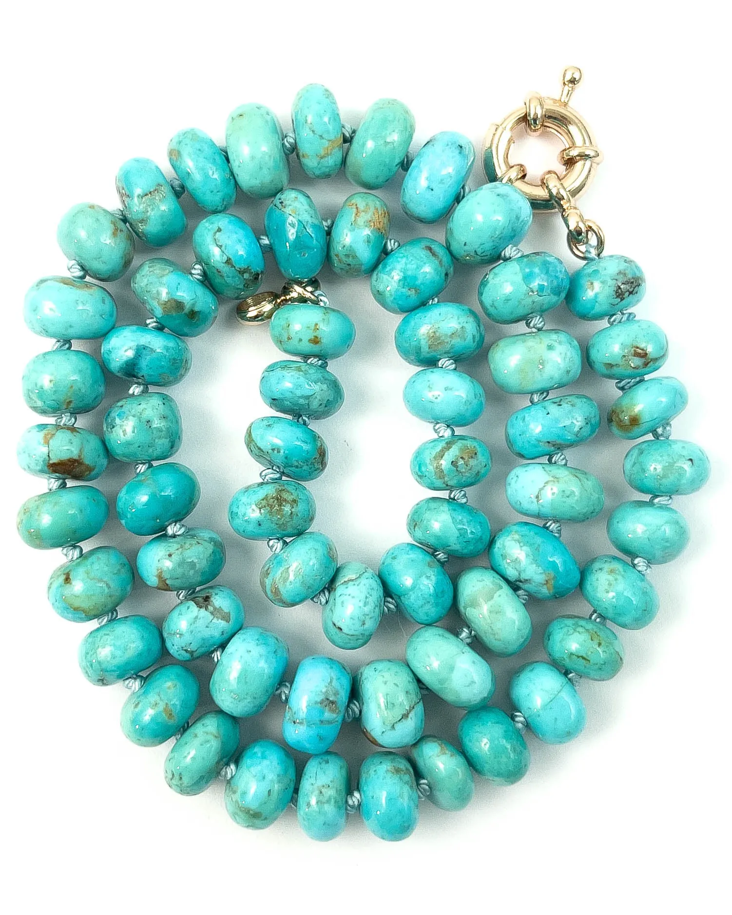 Arizona Kingman Turquoise Knotted Strand Necklace