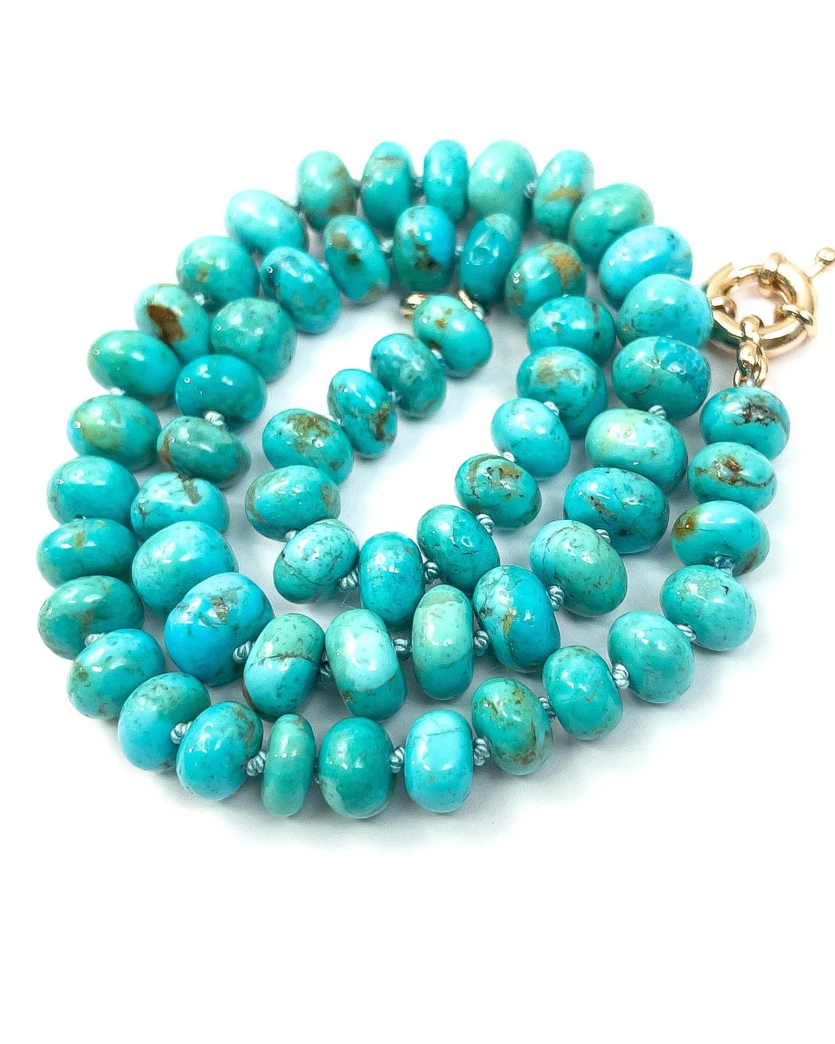 Arizona Kingman Turquoise Knotted Strand Necklace