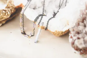 Aura Crystal Pendant 3 Strand Choker in Gunmetal and 14K Gold Filled As Seen On CW's Charmed