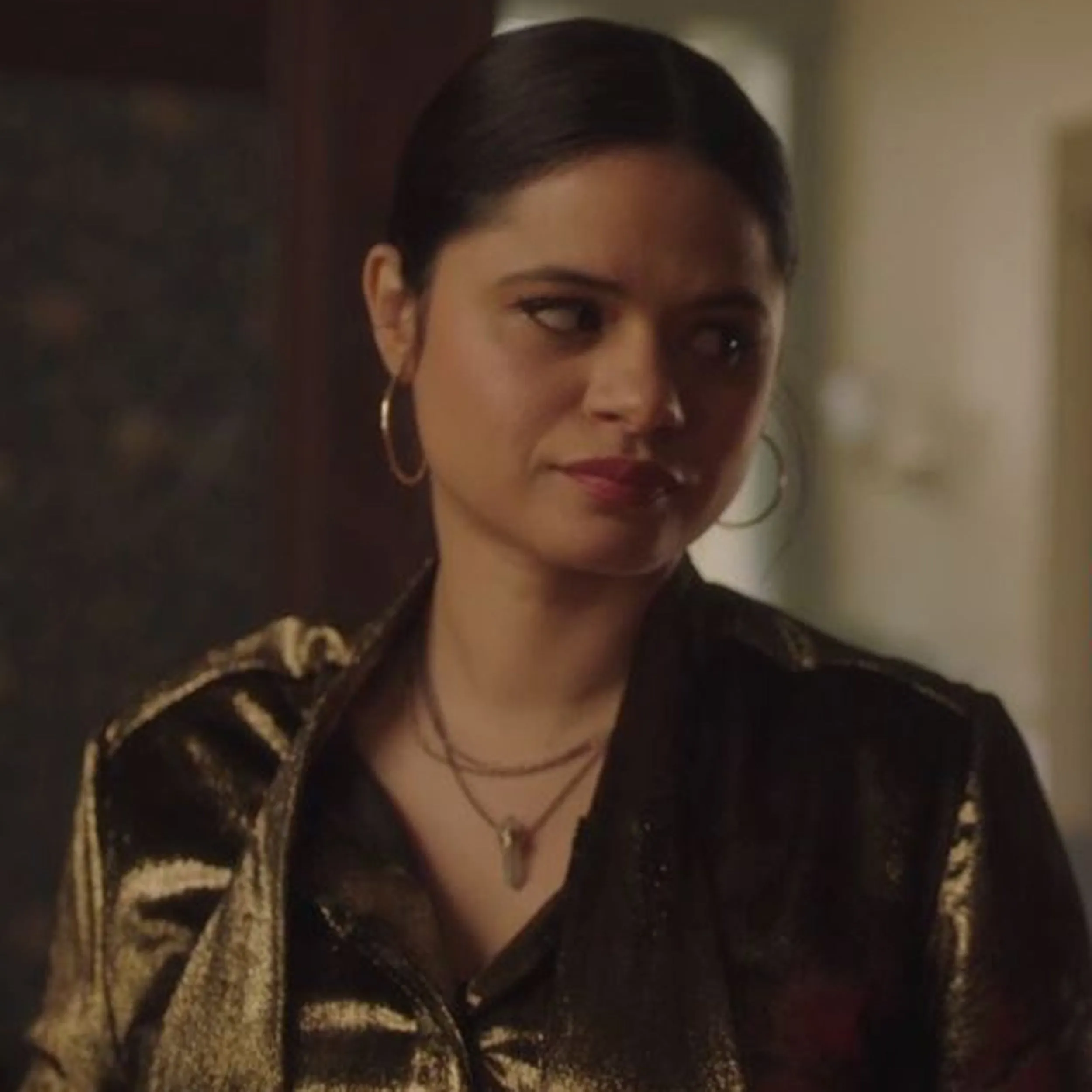 Aura Crystal Pendant 3 Strand Choker in Gunmetal and 14K Gold Filled As Seen On CW's Charmed