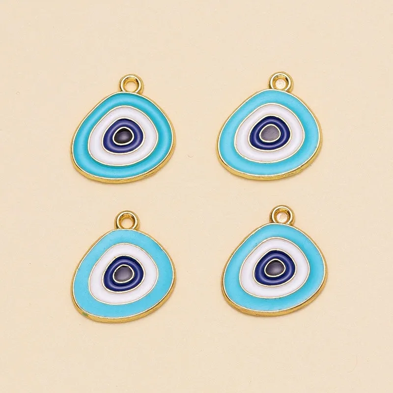 Authentic 12Pcs Evil Blue Eye Charms: Handcrafted Pendants for Necklaces & Bracelets