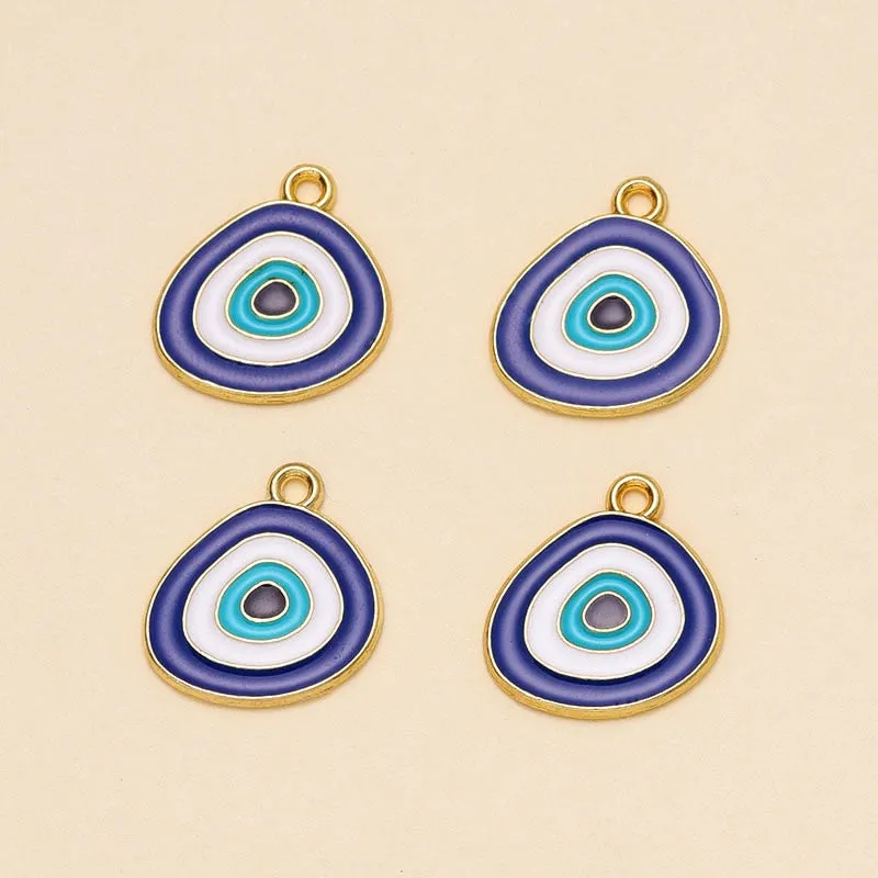 Authentic 12Pcs Evil Blue Eye Charms: Handcrafted Pendants for Necklaces & Bracelets