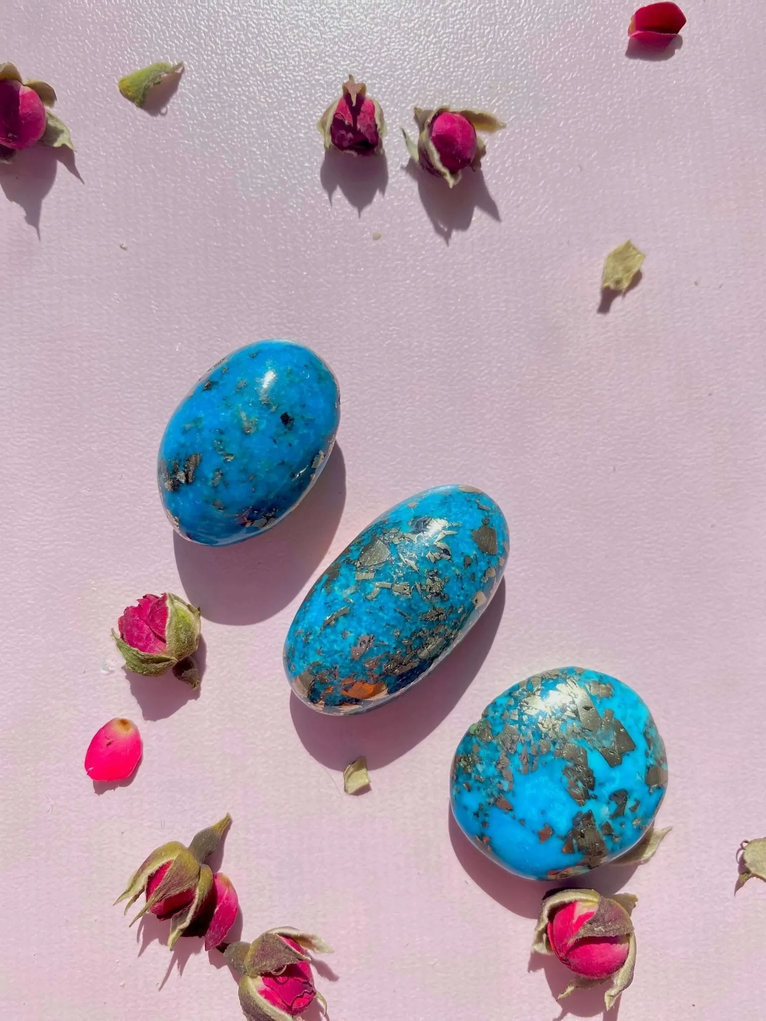 Authentic Morenci Turquoise Cabochon With Pyrite Inclusions