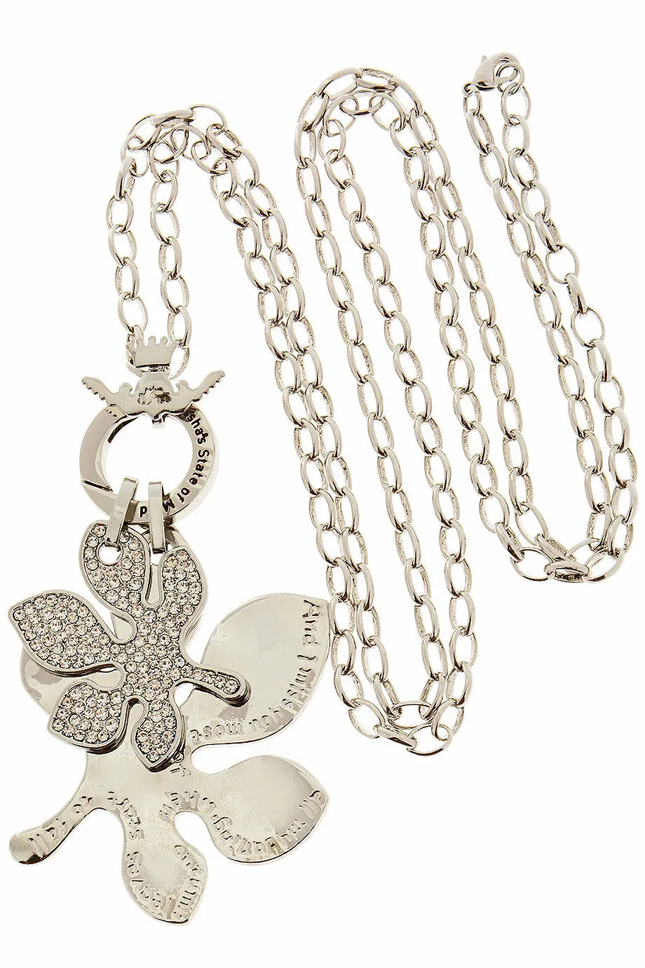 AUTUMN LEAF Silver Crystal Pendant