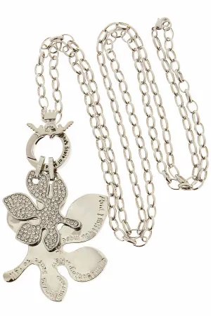 AUTUMN LEAF Silver Crystal Pendant