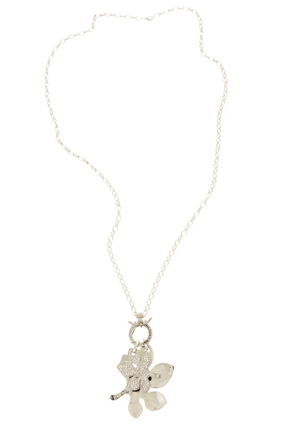 AUTUMN LEAF Silver Crystal Pendant