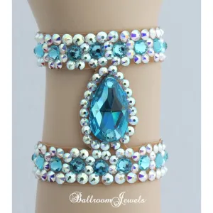 Ballroom Bracelet Light Turquoise pear design
