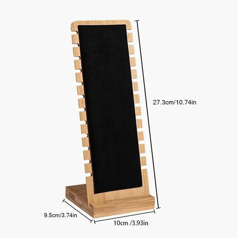 Bamboo Jewelry Display Stand Necklace Display Stand Wooden Multiple Necklace Easel Showcase Display Holder for Necklaces