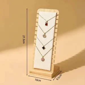 Bamboo Jewelry Display Stand Necklace Display Stand Wooden Multiple Necklace Easel Showcase Display Holder for Necklaces