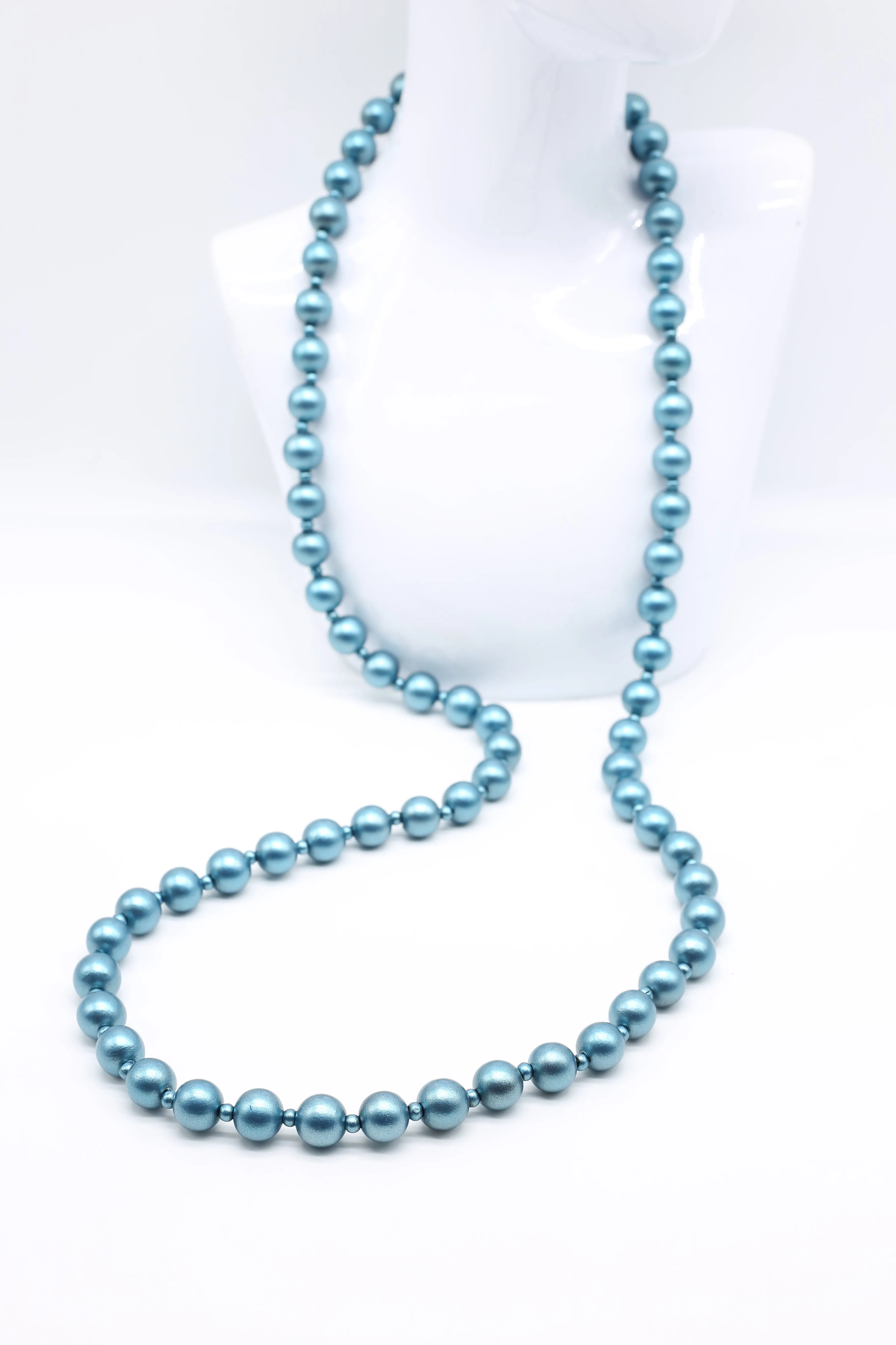 BARCELONA HAND PAINTED ROUND WOODEN BEADS NECKLACES - 18MM
