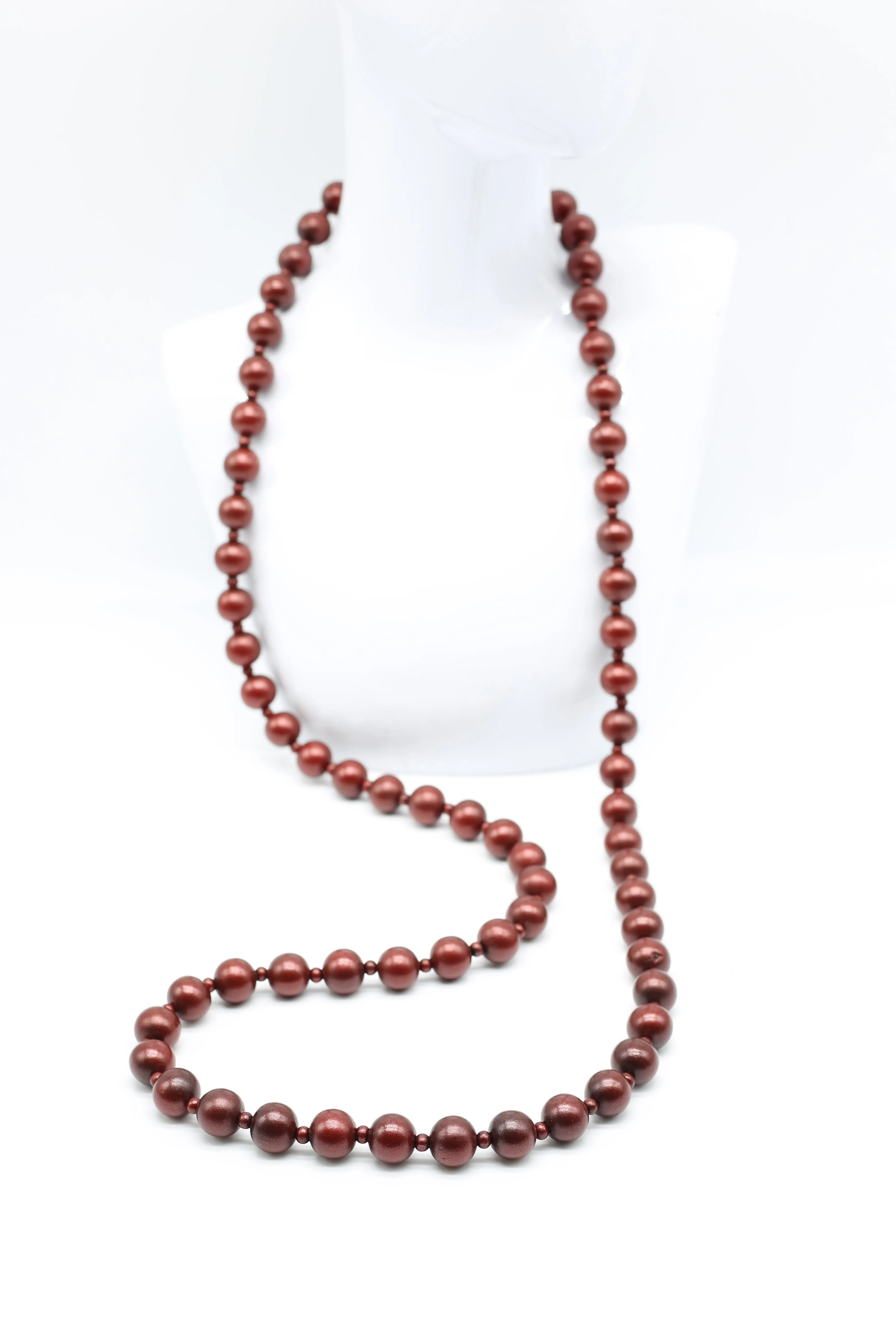 BARCELONA HAND PAINTED ROUND WOODEN BEADS NECKLACES - 18MM