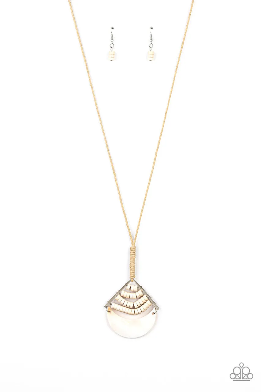 Beach Beam White Paparazzi Necklace