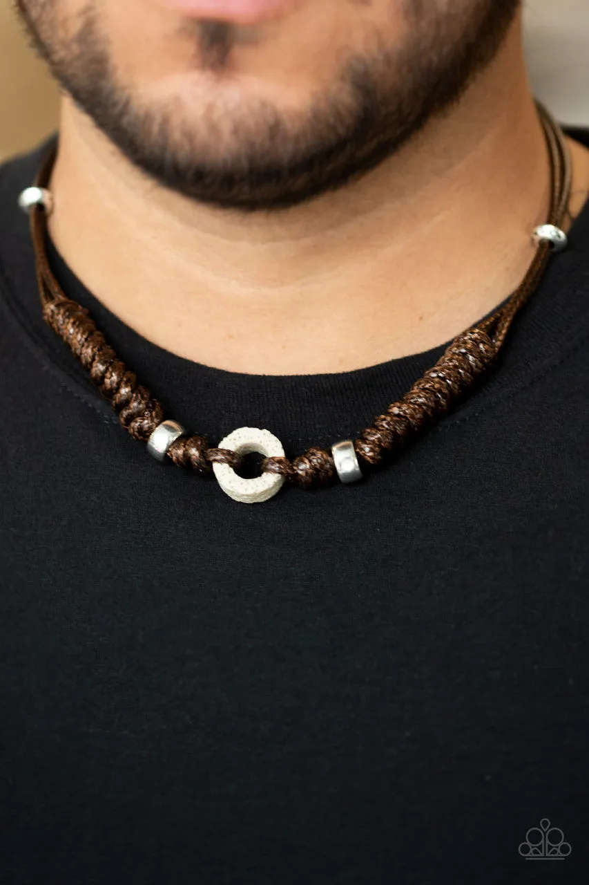 Beach Cruise Brown Paparazzi Men's Necklace