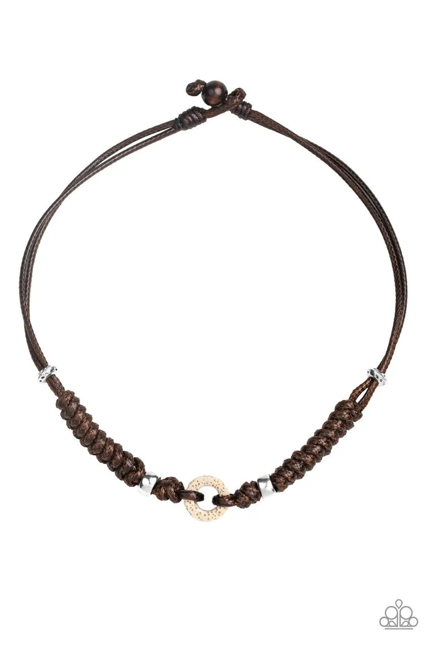 Beach Cruise Brown Paparazzi Men's Necklace