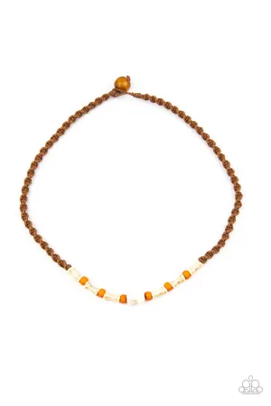 Beach Shark Orange Paparazzi Necklace
