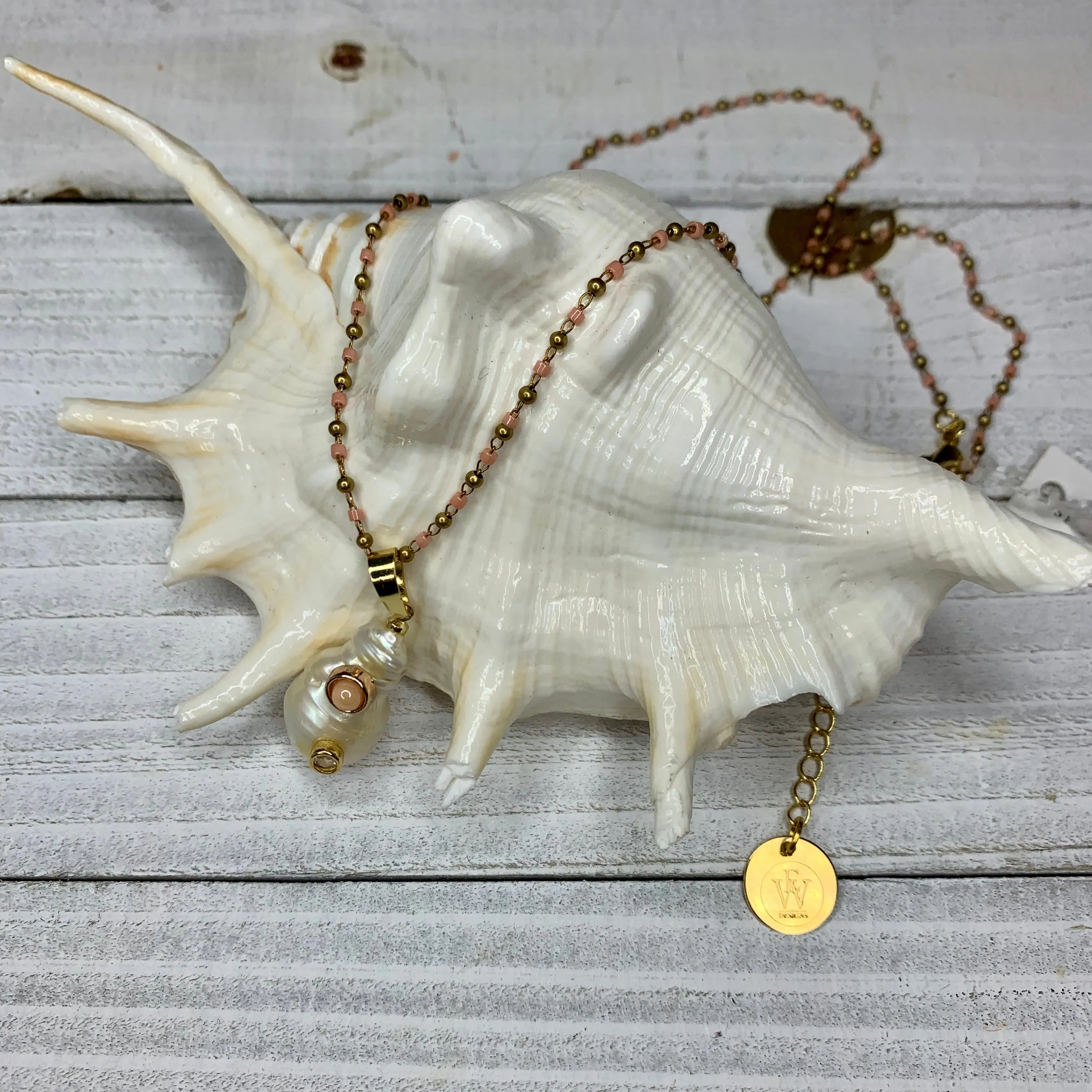 Beaded chain with a one of a kind baroque pearl necklace 350-04 | Erika Williner Designs