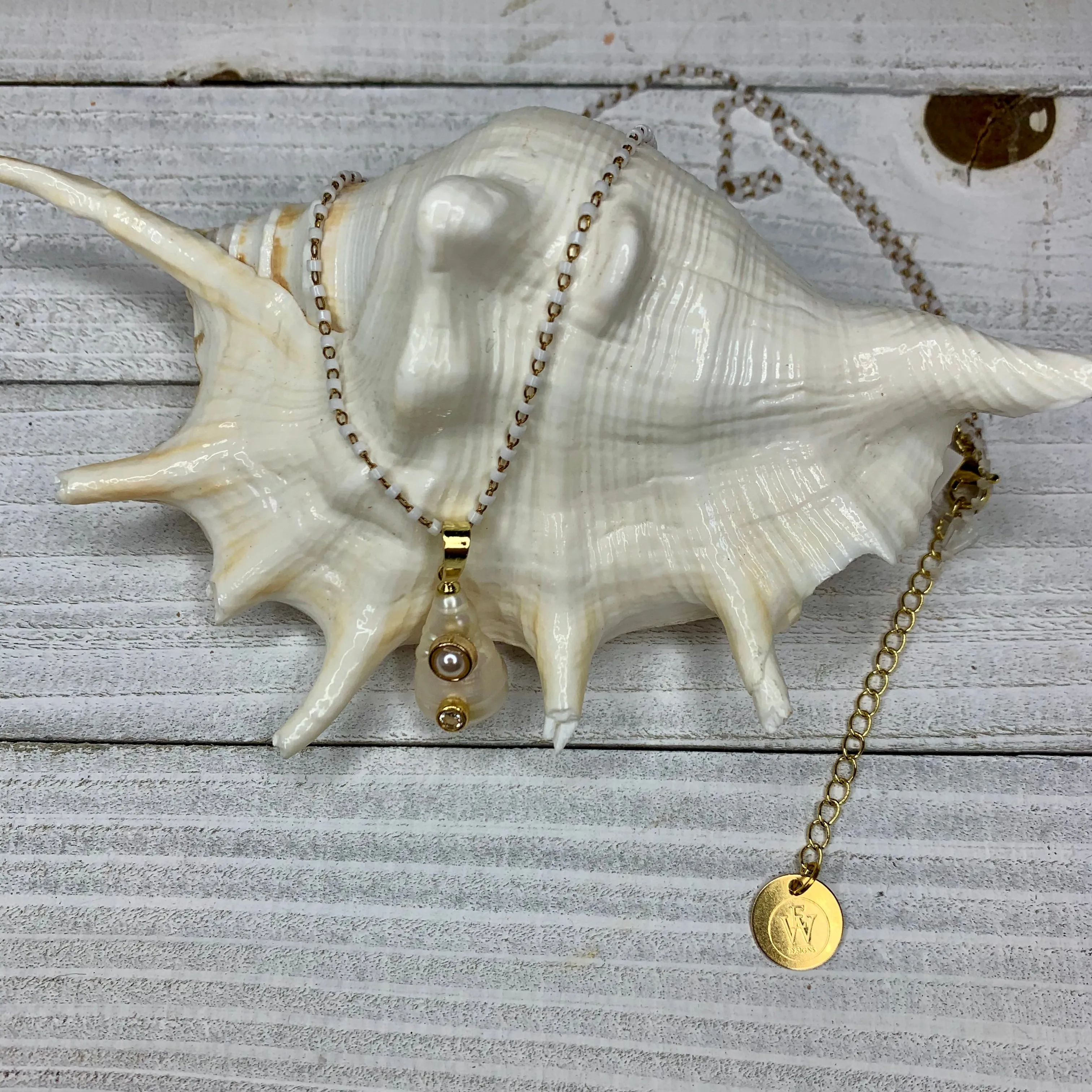Beaded chain with a one of a kind baroque pearl necklace 350-04 | Erika Williner Designs