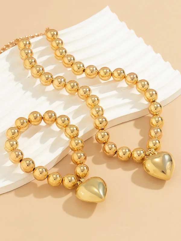 Beaded Heart Shape Shiny Bracelet Accessories   Dainty Necklaces Accessories
