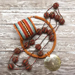 Beaded Necklace & Bracelet Set