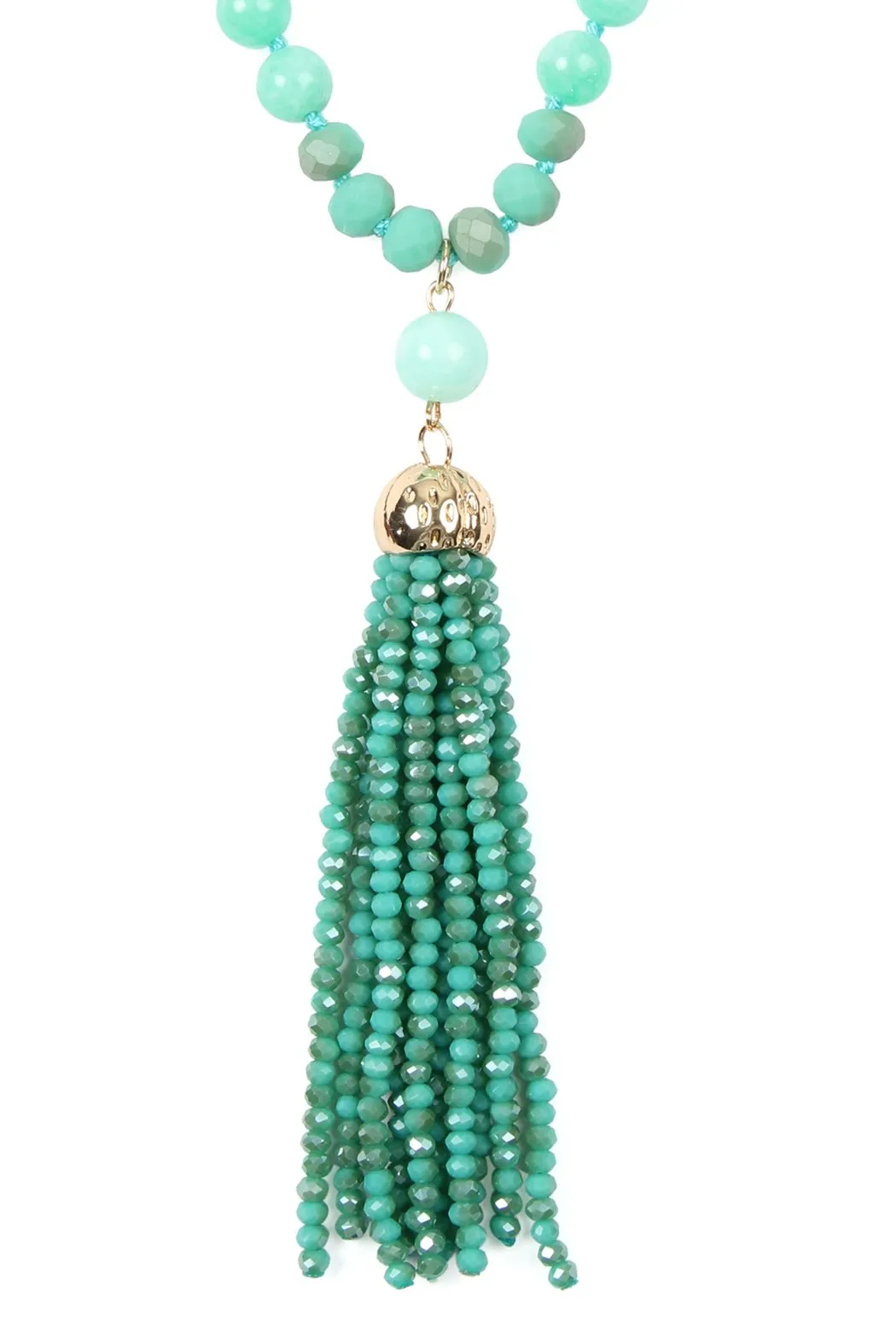 Beaded Tassel Pendant Necklace- 6 Colors