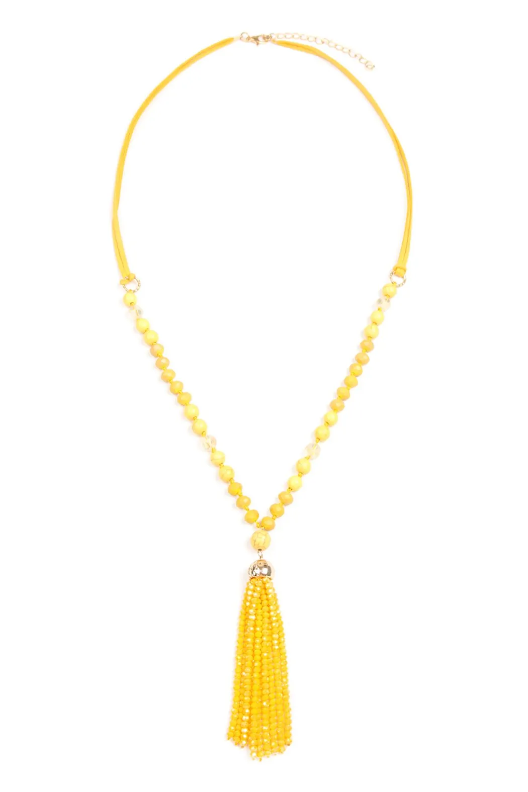 Beaded Tassel Pendant Necklace- 6 Colors