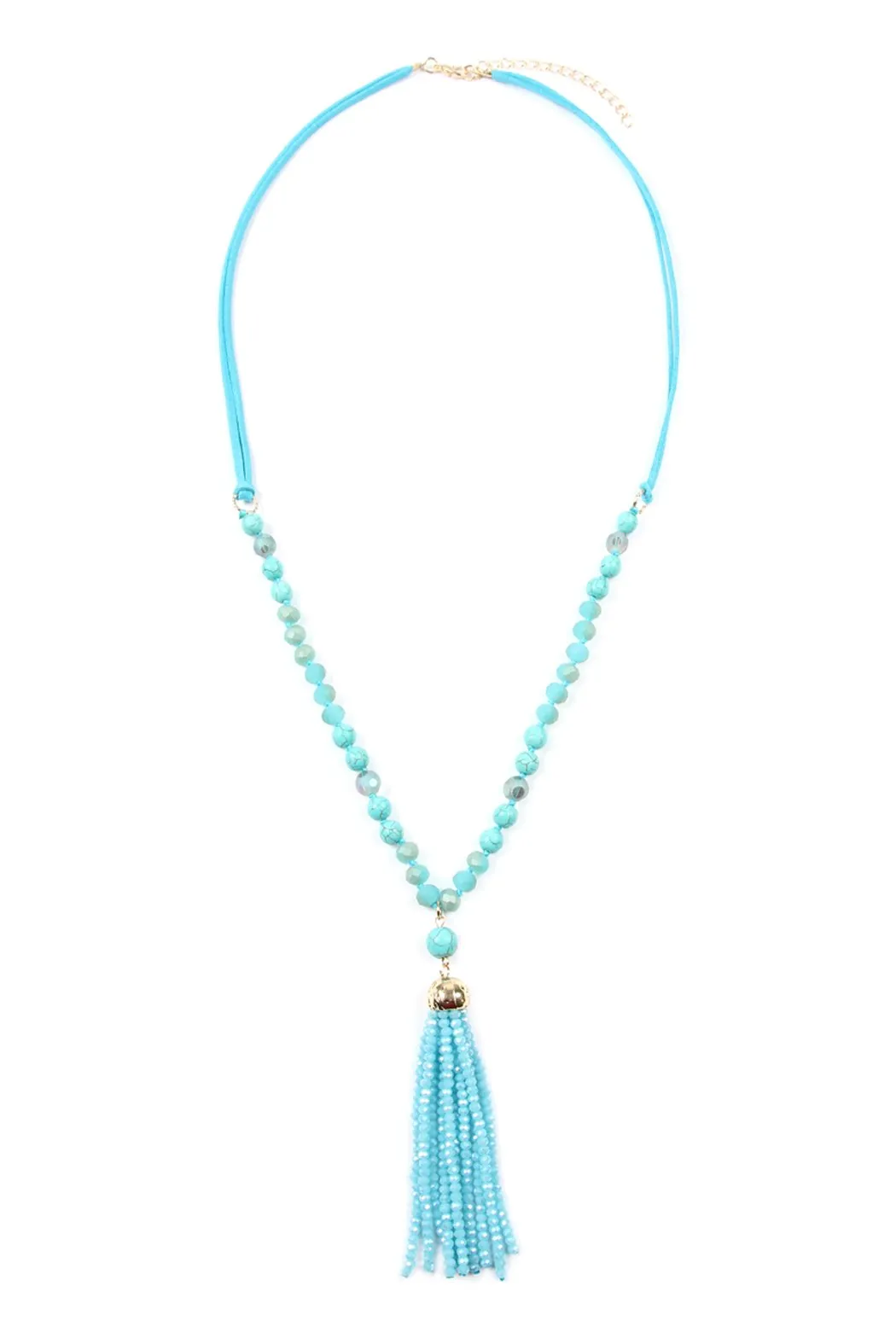 Beaded Tassel Pendant Necklace- 6 Colors