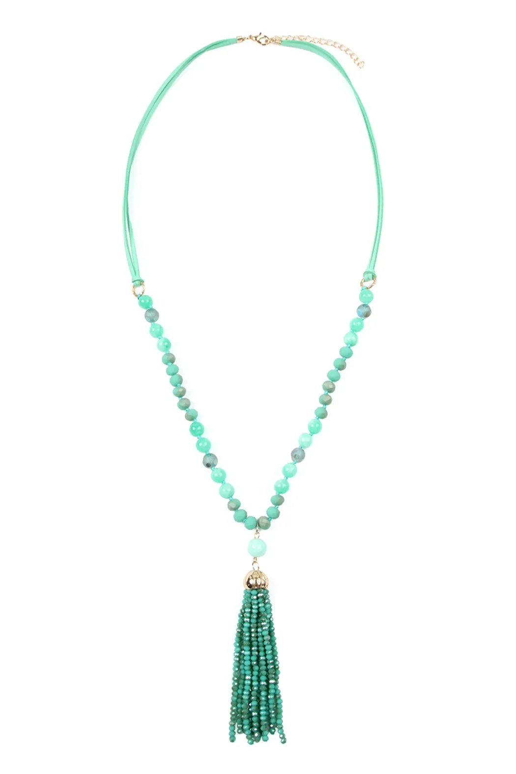 Beaded Tassel Pendant Necklace- 6 Colors
