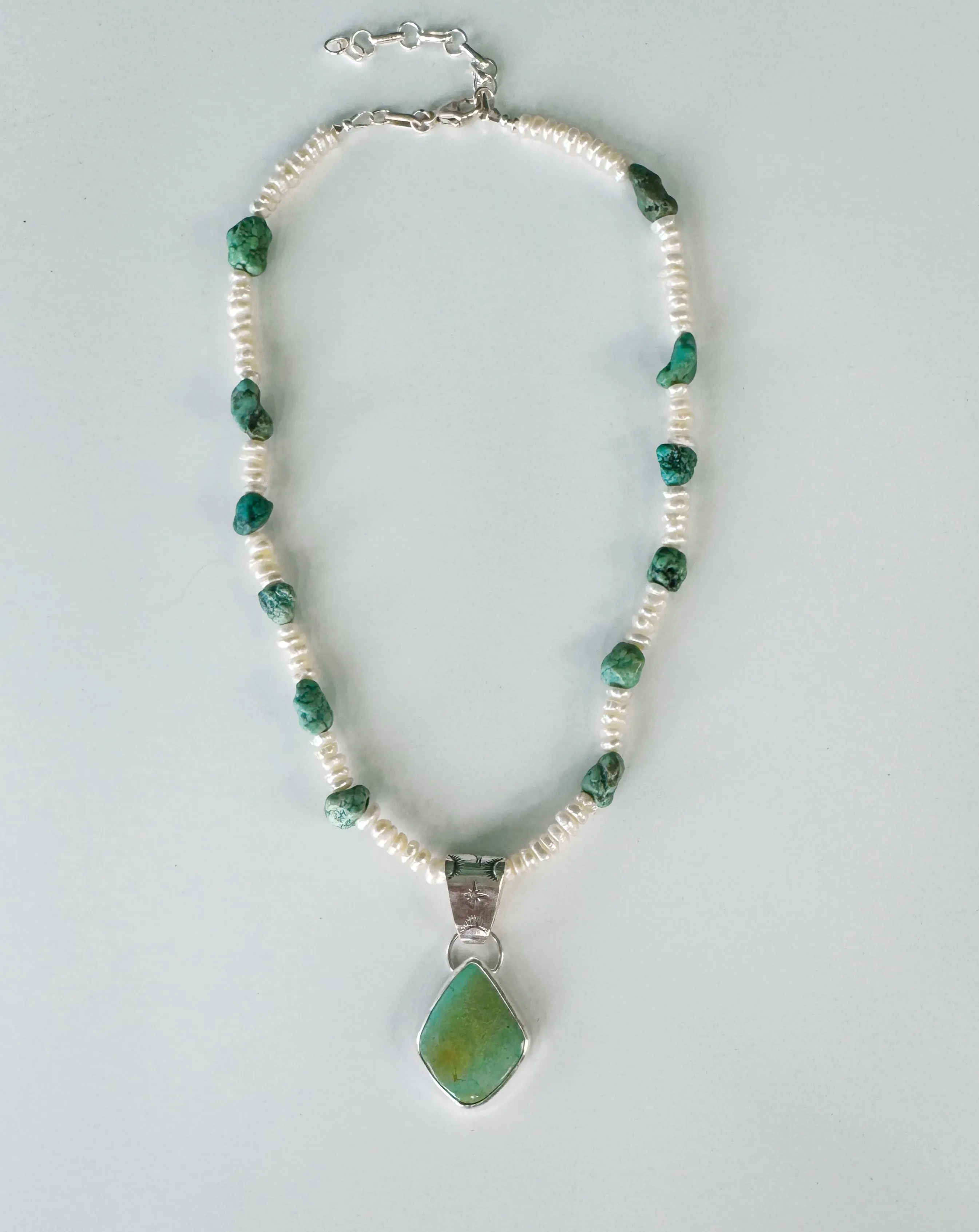 Beaded Turquoise Pendant Necklace