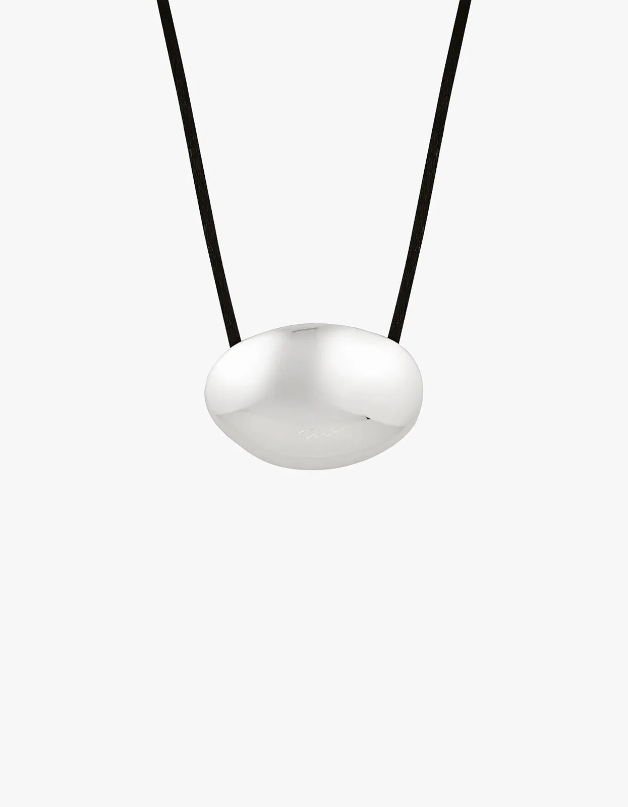 Bean Cord Pendant - Ebony/Silver