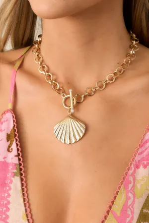 Beneath The Tides Gold Shell Pendant Necklace