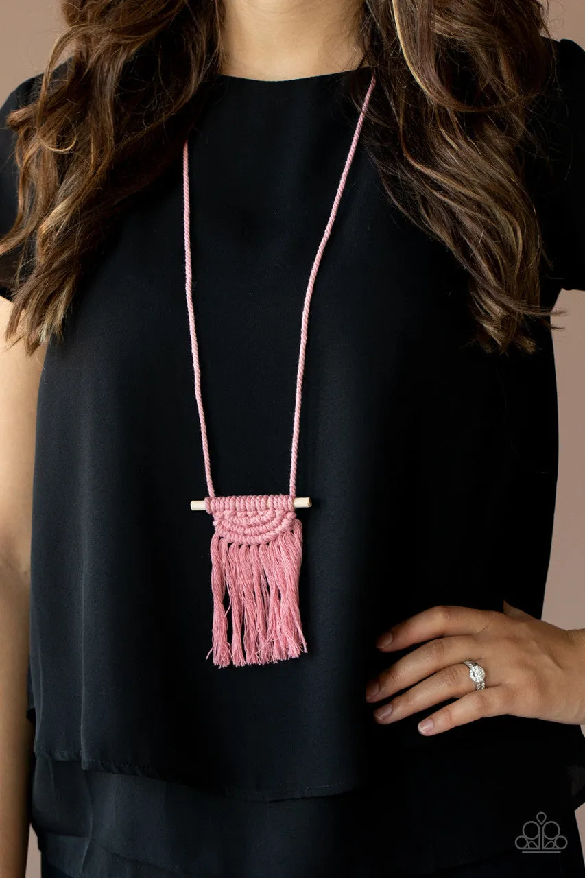 Between You and MACRAME Pink Paparazzi Necklace