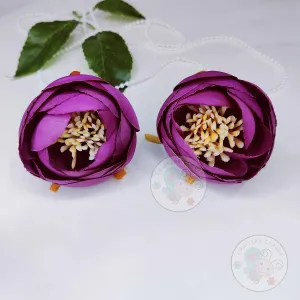 Big Cabbage Fabric Roses - Purple
