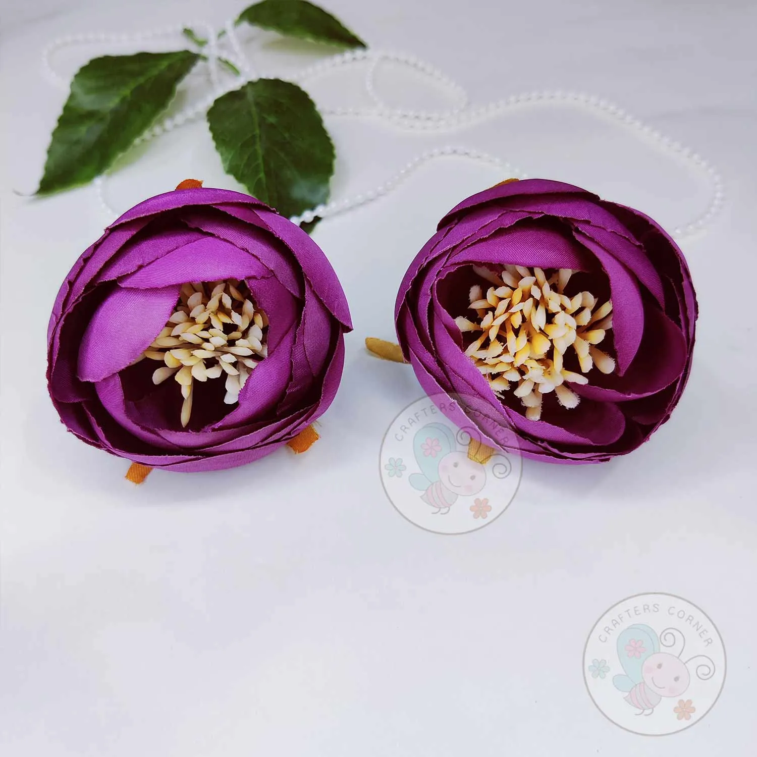 Big Cabbage Fabric Roses - Purple