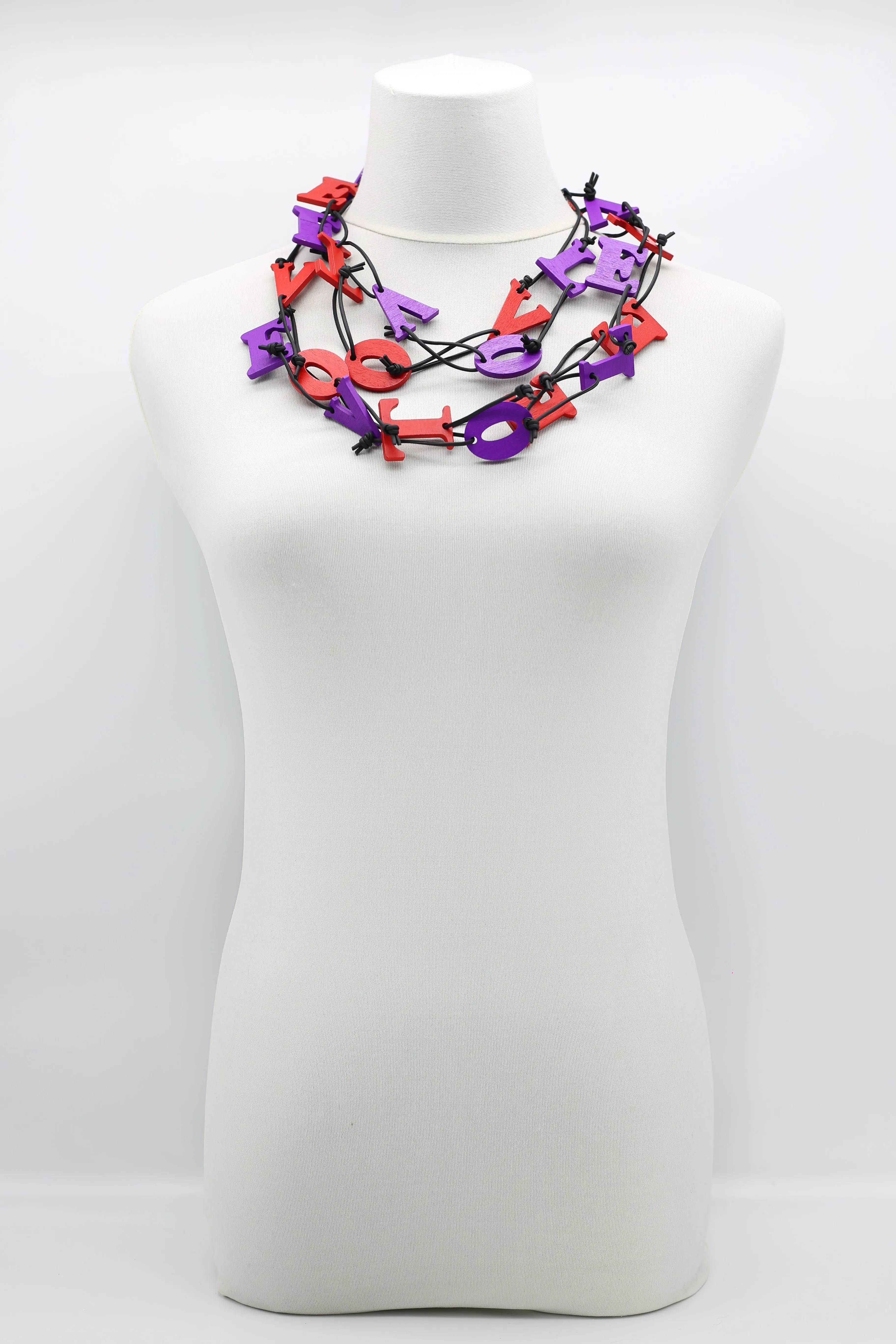 Big VOTE For LOVE on Leatherette Chain Necklaces Set