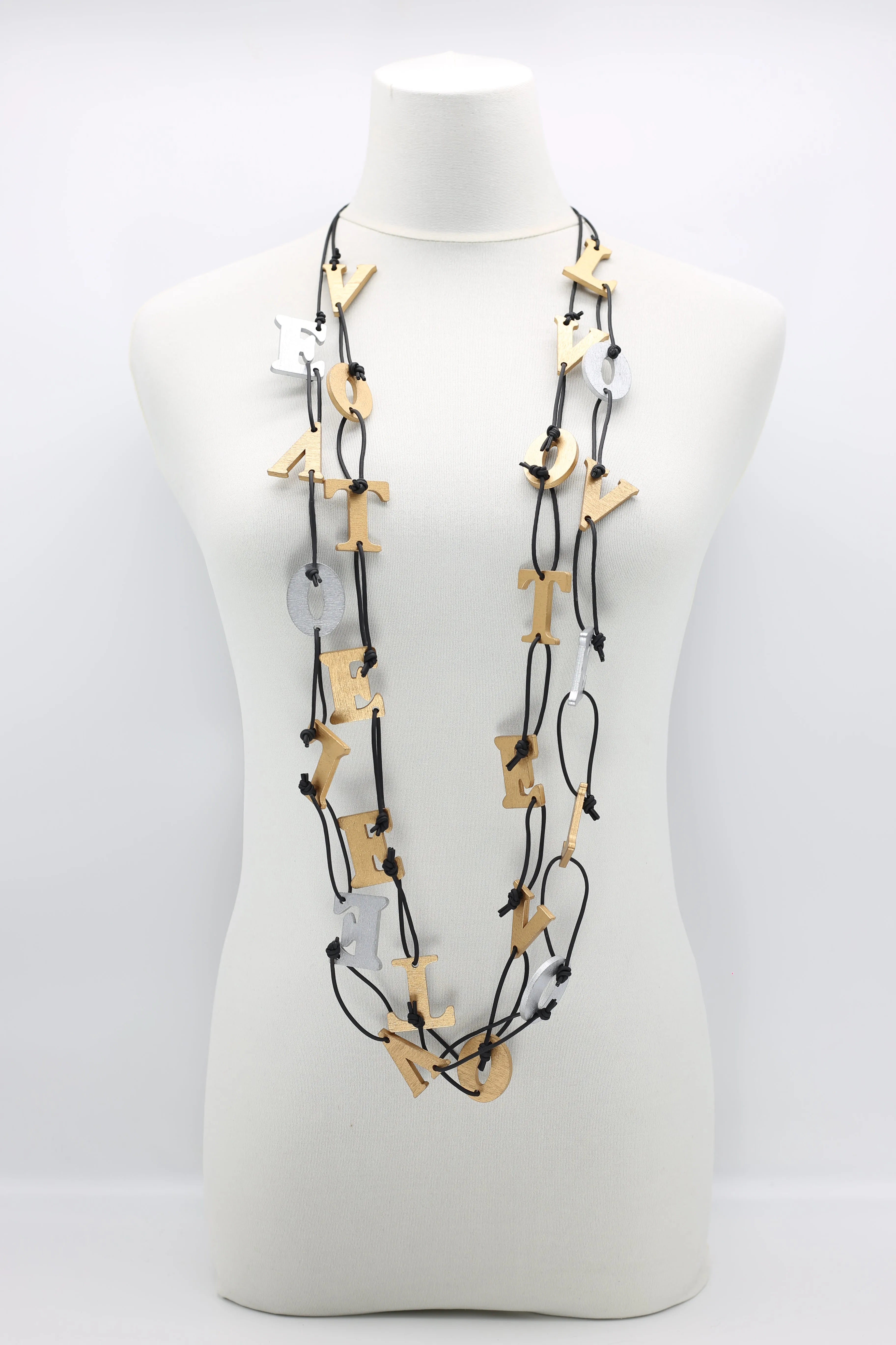 Big VOTE For LOVE on Leatherette Chain Necklaces Set