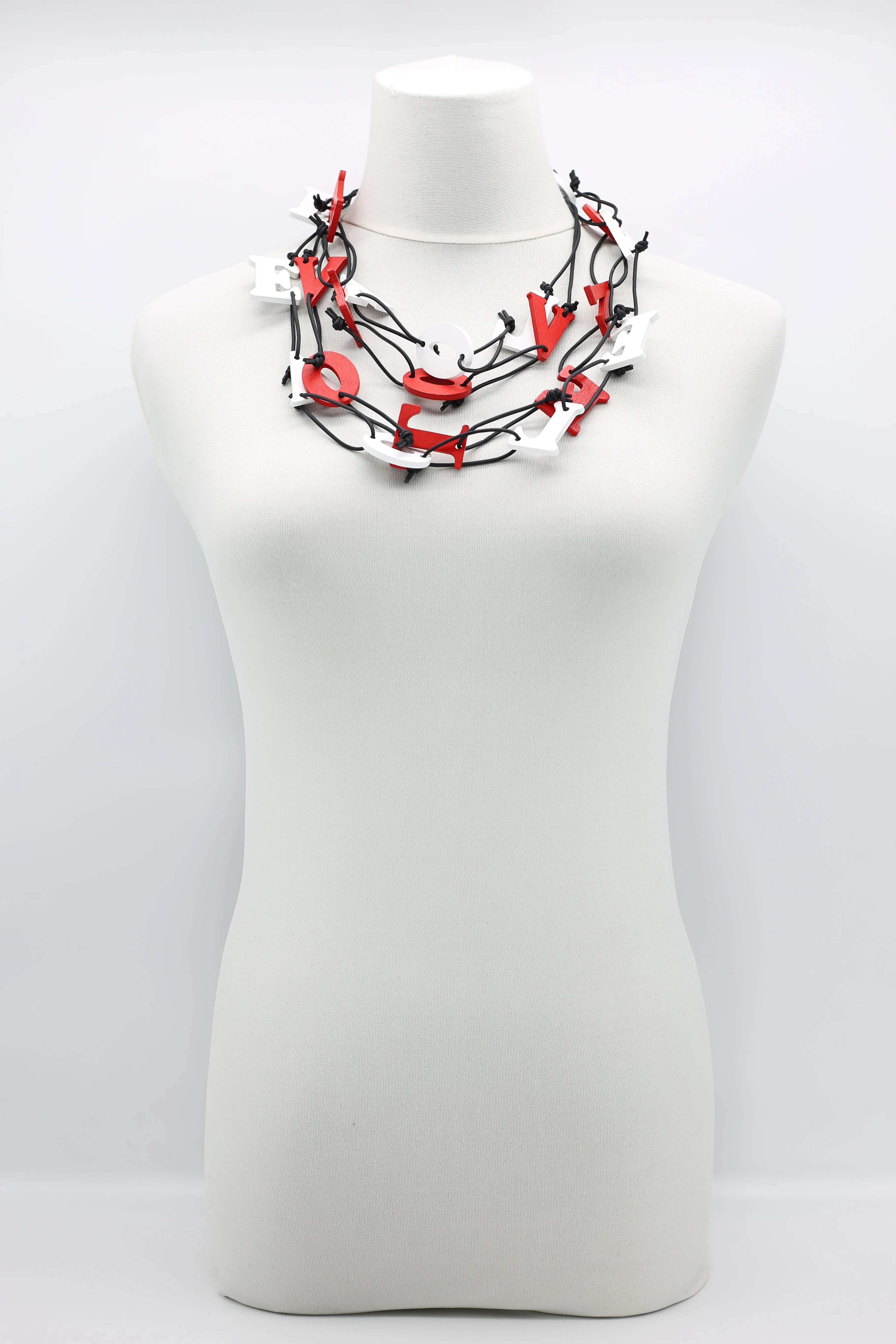 Big VOTE For LOVE on Leatherette Chain Necklaces Set