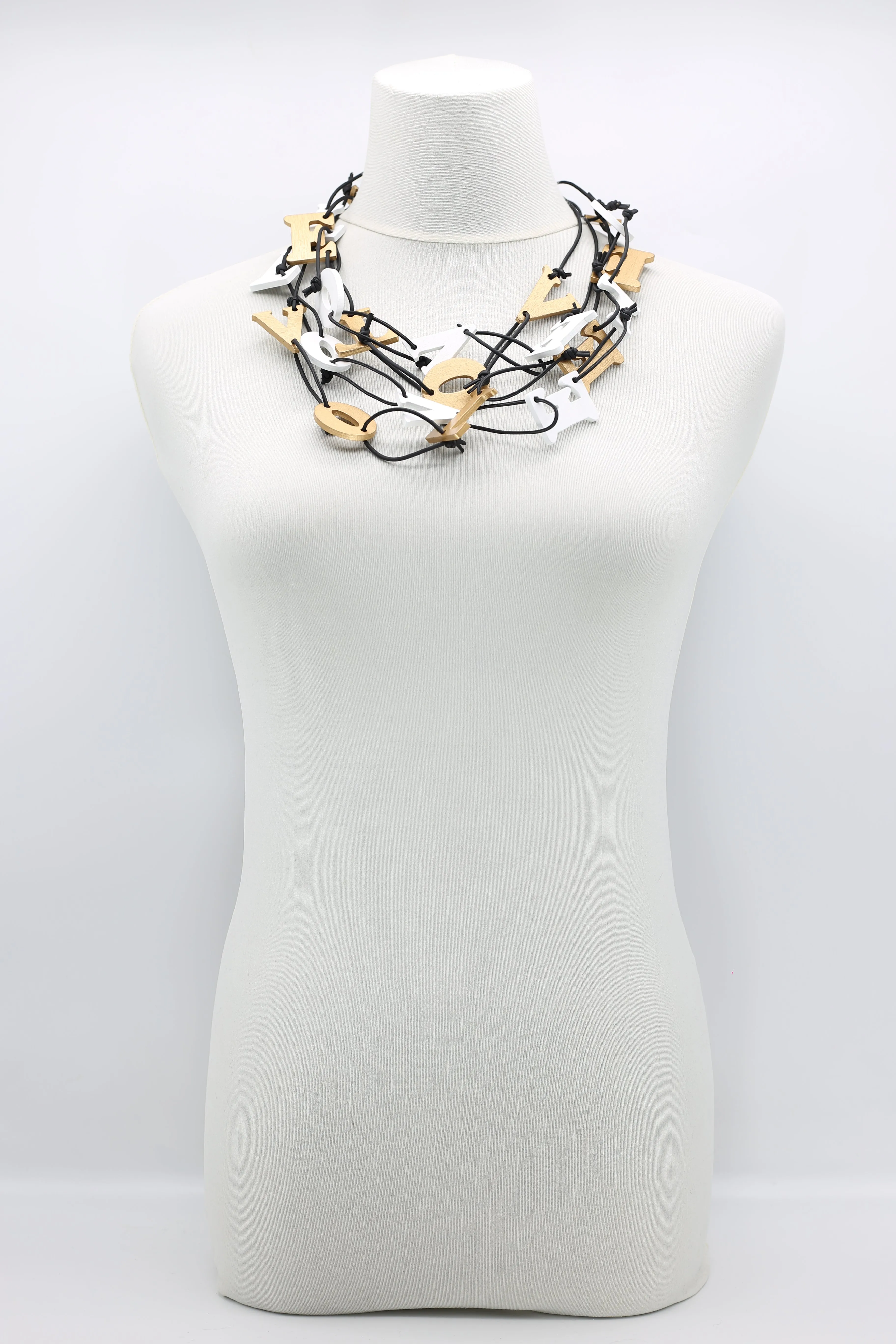 Big VOTE For LOVE on Leatherette Chain Necklaces Set
