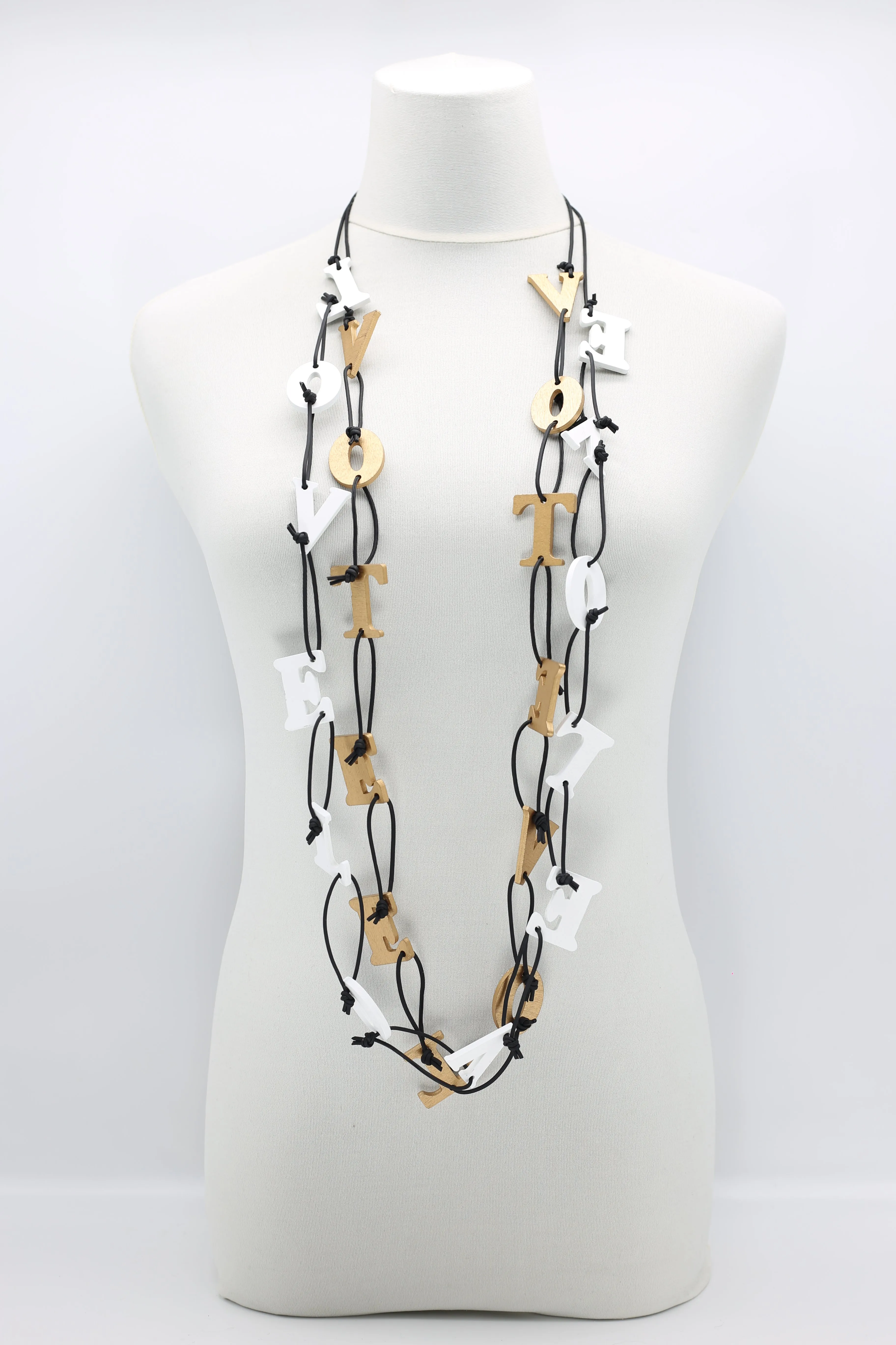 Big VOTE For LOVE on Leatherette Chain Necklaces Set
