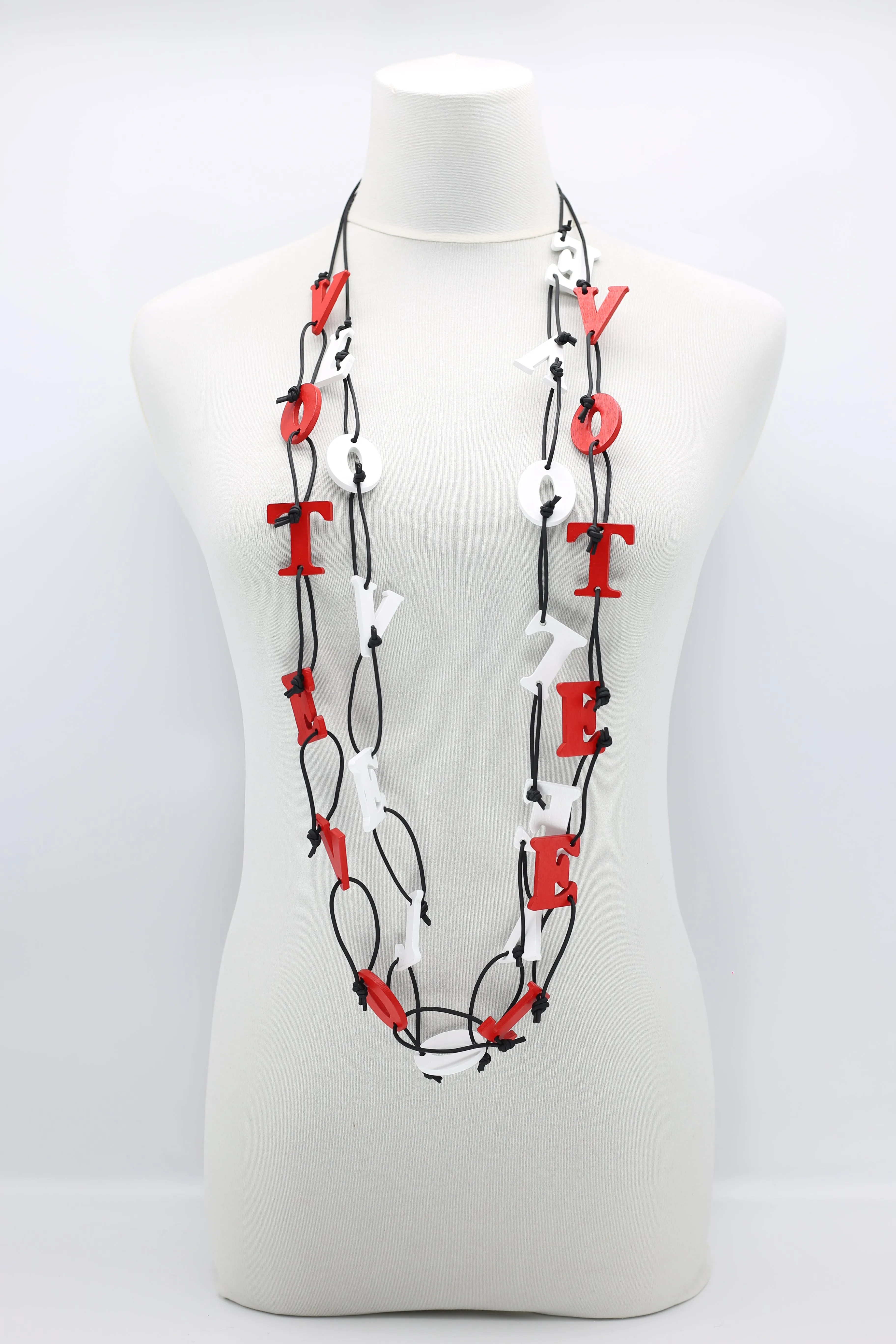 Big VOTE For LOVE on Leatherette Chain Necklaces Set