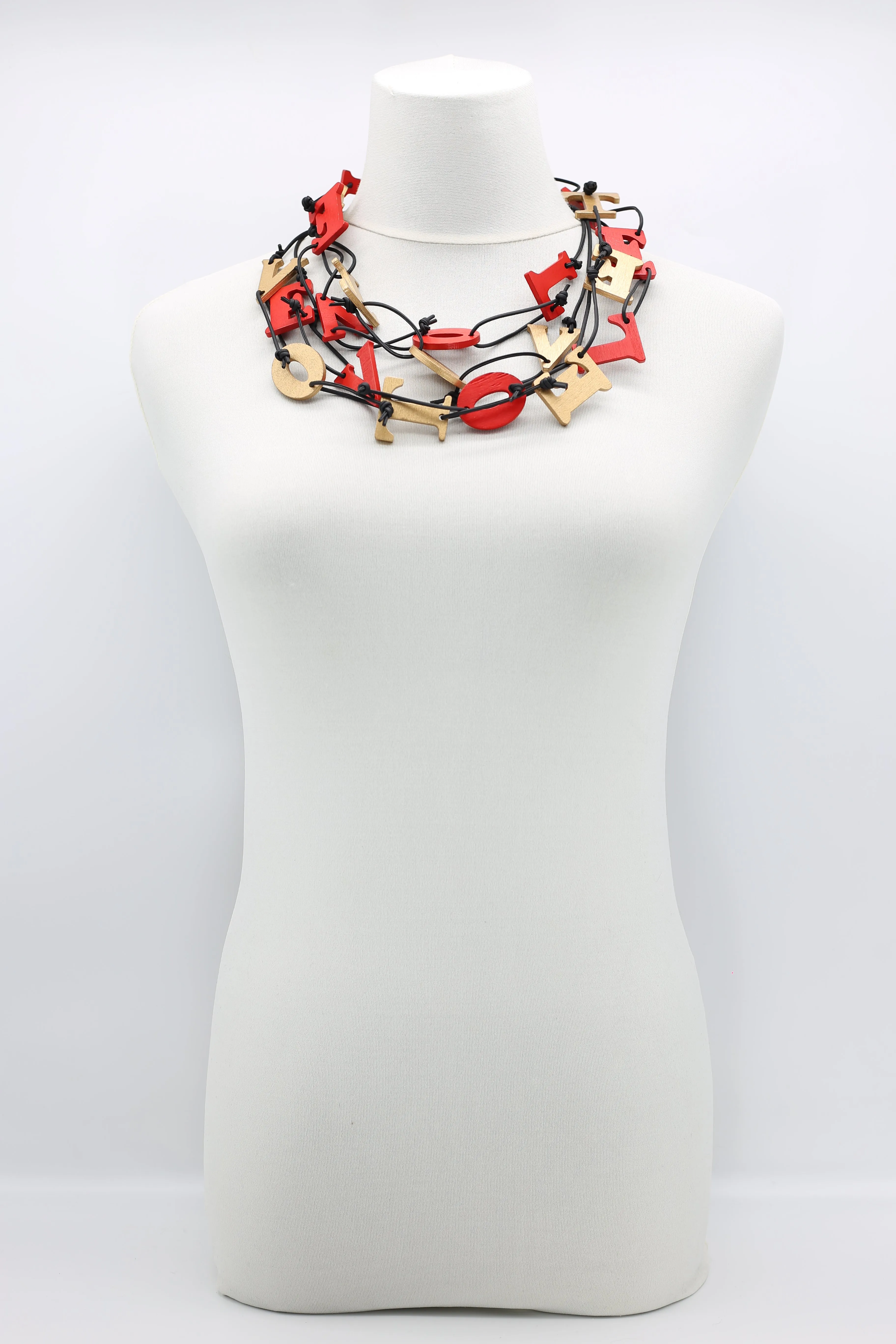 Big VOTE For LOVE on Leatherette Chain Necklaces Set