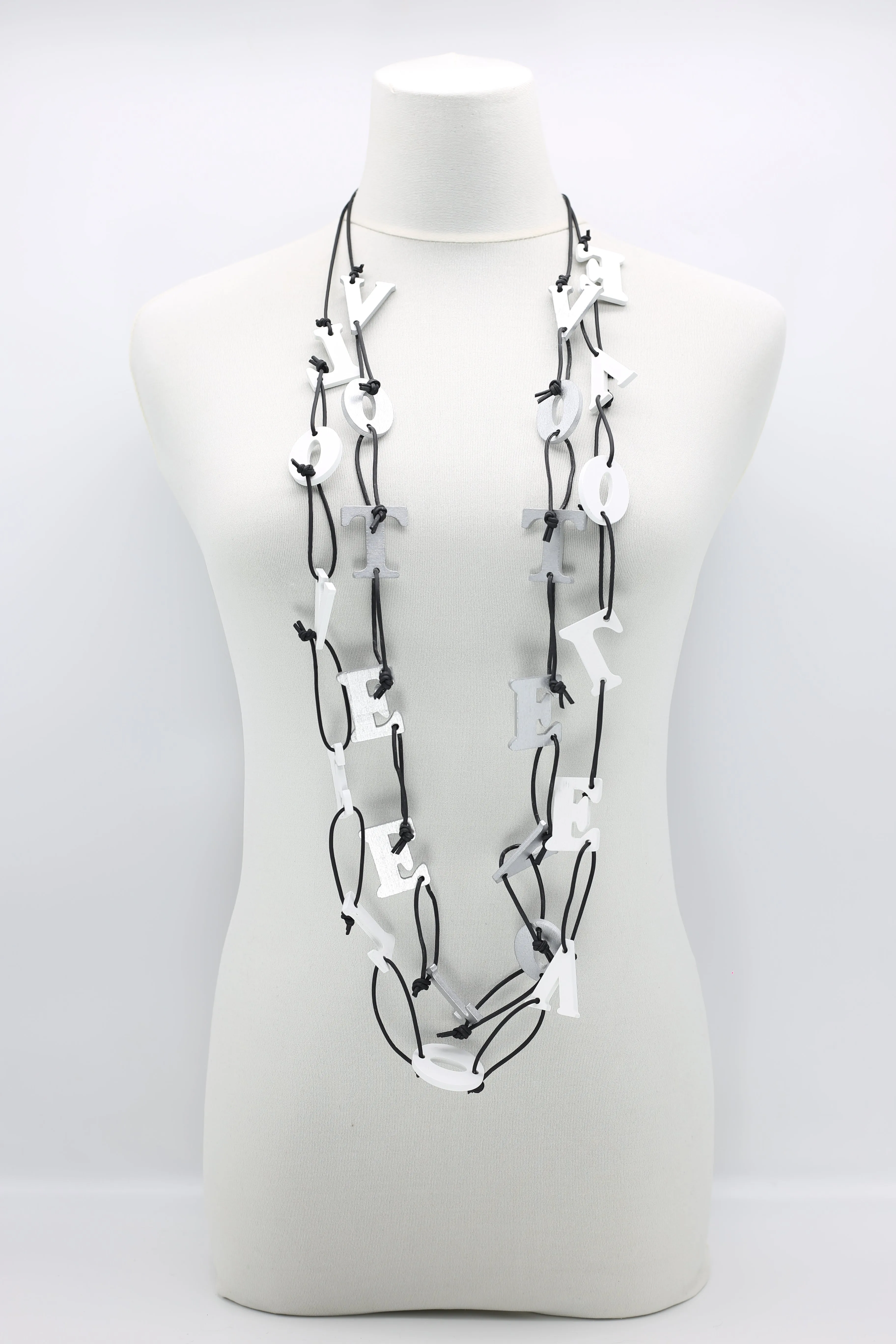 Big VOTE For LOVE on Leatherette Chain Necklaces Set